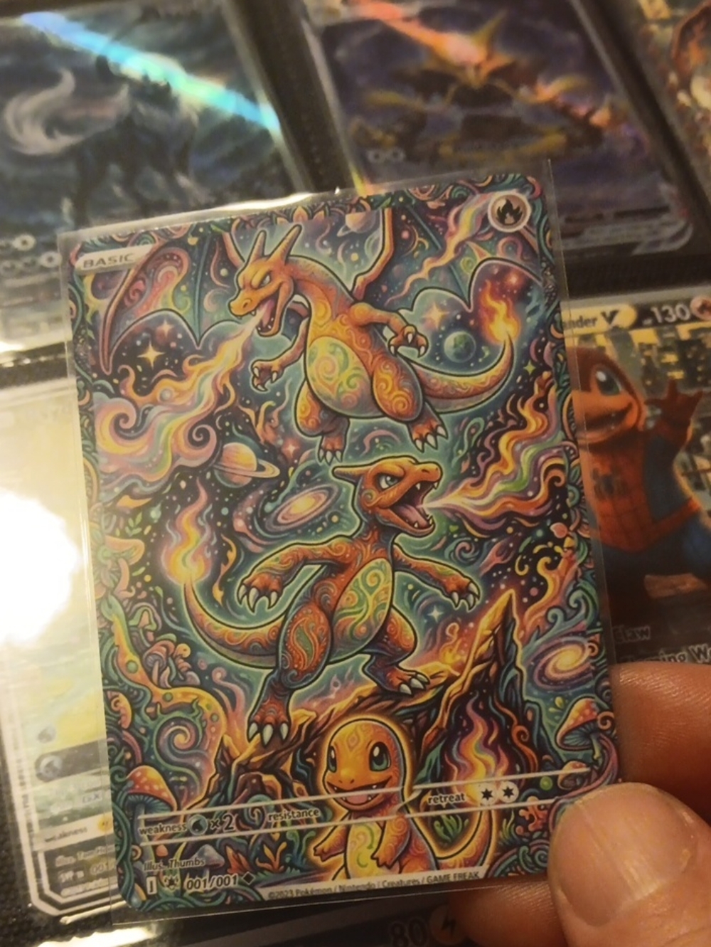 Charizard Trio Premium Art Print Card - Multicolor